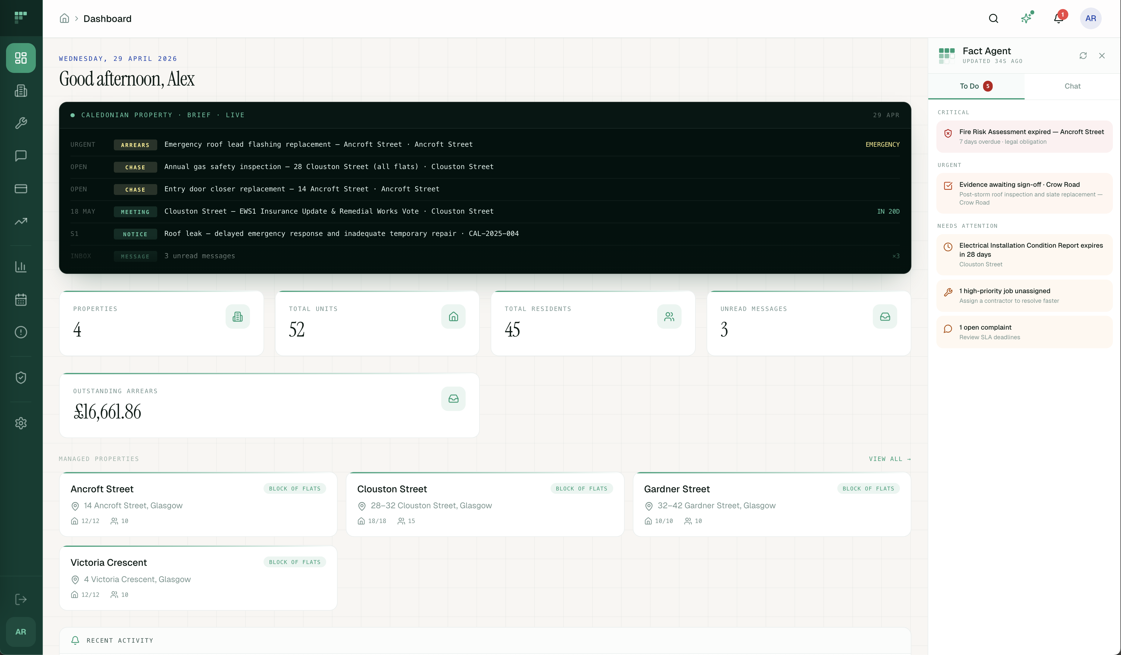 Factorly AI digest — morning priority briefing for property managers